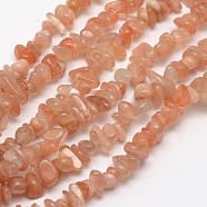 Chips Natural Sunstone Beads Strands, 3~8x3~12x3~5mm, Hole: 1mm, about 32 inch(X-G-N0164-54)