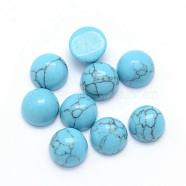 Synthetic Turquoise Cabochons, Half Round, 6x3~3.5mm(X-G-P393-R13-6mm)