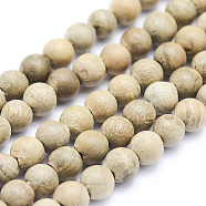 Natural Camphor Wood Beads Strands, Round, Dyed, 6mm, Hole: 1mm, about 64pcs/strand, 15.7 inch(40cm)(WOOD-P011-09-6mm)