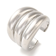 Rack Plating Brass Cuff Rings, Long-Lasting Plated, Lead Free & Cadmium Free, Platinum, Adjustable(RJEW-H228-16P-02)