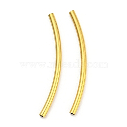 304 Stainless Steel Tube Beads, Curved Tube, Golden, 35x2mm, Hole: 1.4mm(STAS-B047-27M-G)