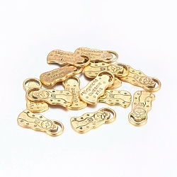Tibetan Style Pendants, Alloy, Lead Free and Cadmium Free, Girl, Antique Golden Color, Size: about 22.5mm long, 10mm wide, 2mm thick, 471pcs/767g(TIBEP-LF9864YKG-AG-LF)