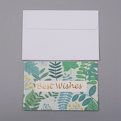 Envelope and Floral Pattern Thank You Cards Sets, for Mother's Day Valentine's Day Birthday Thanksgiving Day, Dark Sea Green, 9.1x13.6x0.03cm, 16.9x12.8x0.06cm, 2pcs/set(DIY-WH0161-23B)