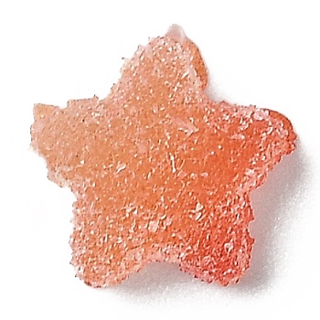 Resin Decoden Cabochons, Imitation Candy, Two Tone, Gradient Color, Star, Tomato, 11x11.5x5mm