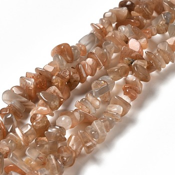 Natural Sunstone Chip Beads Strands, 7~12x5.5~7mm, Hole: 0.7mm, 31.10 inch(79cm)