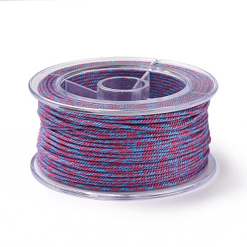 Macrame Cotton Cord, Braided Rope, with Plastic Reel, for Wall Hanging, Crafts, Gift Wrapping, Hot Pink, 1.5mm, about 21.87 Yards(20m)/Roll