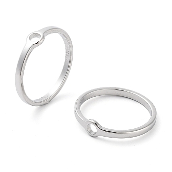 304 Stainless Steel Finger Rings, Hollow Ring, Stainless Steel Color, Inner Diameter: 16mm