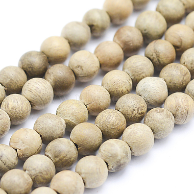 6mm Beige Round Wood Beads