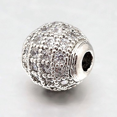 Perles rondes en laiton avec zircone cubique de micro pave(ZIRC-N016-01P-10mm)-2
