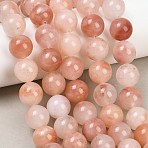 Natural Peach Blossom Pink Persian Jade Beads Strands, Smooth Round, 14mm, Hole: 1.4mm, about 27pcs/strand, 14.76''(37.5cm)(G-NH0071-A01-14mm)