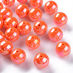 Opaque Acrylic Beads, AB Color Plated, Round, Orange Red, 20x19mm, Hole: 2~3mm(X-MACR-S370-D20mm-20)
