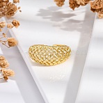 Rack Plating Brass Cuff Finger Rings for Women, Long-Lasting Plated, Real 18K Gold Plated, 10mm, adjustable(RJEW-M028-20G)