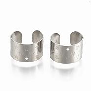 304 Stainless Steel Cuff Earrings, with Star, Stainless Steel Color, 10~11x7mm, Hole: 0.8mm(X-STAS-S078-19)