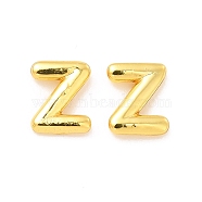 Brass Hollow Out Initial Letter Stud Earrings for Women, Real 18K Gold Plated, Lead Free & Cadmium Free, Letter.Z, 7x5.5x1.5mm, Pin: 0.8mm(EJEW-A044-01G-Z)