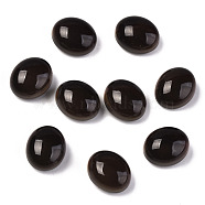 Glass Cabochons, Changing Color Mood Cabochons, Oval, Black, 12x10x6.5mm(GLAA-R218-01)