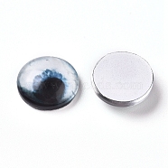 Glass Cabochons, Half Round/Dome with Animal Eye Pattern, Colorful, 17.9x5mm(GLAA-WH0015-22D-03)