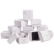 Paper Cardboard Jewelry Ring Boxes, Square, White, 5.2x5.2x3.3cm(CBOX-E012-05A)