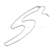 Rack Plating Brass Oval Link Chain Necklaces for Women, Long-Lasting Plated, Lead Free & Cadmium Free, Platinum, 15.28 inch(38.8cm)(NJEW-K382-16A-P)