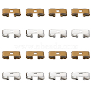 CHGCRAFT 32Pcs 2 Styles Bolo Tie Slides Clasp Accessories, Blank Bolo Tie Slides Low Profile, Rectangle, Antique Bronze & Platinum, 18~19x7x5mm, Hole: 3x3mm, 16pcs/style(IFIN-CA0001-60)
