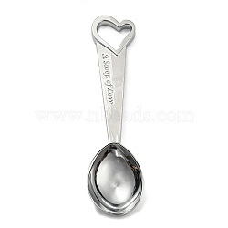 Alloy Spoons, Heart with Word A Scoop of Love, Platinum, 159x37x21mm(AJEW-E055-01P)