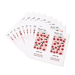 Rectangle Gift Stickers, Adhesive Label Stickers, Thank You Theme, Cherry Pattern, 10.5x10.6x0.01cm, 50pcs/bag(DIY-B041-14C)