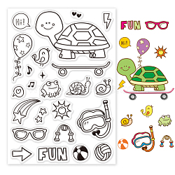 PVC Plastic Stamps, for DIY Scrapbooking, Photo Album Decorative, Cards Making, Stamp Sheets, Tortoise Pattern, 16x11x0.3cm(DIY-WH0167-56-517)
