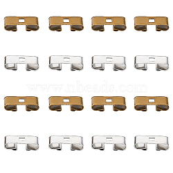 32Pcs 2 Styles Bolo Tie Slides Clasp Accessories, Blank Bolo Tie Slides Low Profile, Rectangle, Antique Bronze & Platinum, 18~19x7x5mm, Hole: 3x3mm, 16pcs/style(IFIN-CA0001-60)