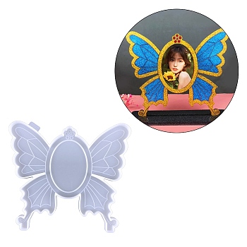 Butterfly Photo Frame Silicone Molds, Resin Casting  Molds, for UV Resin, Epoxy Resin Jewelry Making, White, 172x200x9mm, Photo Tray: 85x60mm