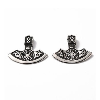 Viking Style 304 Stainless Steel Pendants, Thor's Hammer, Antique Silver, 26x33x5.5mm, Hole: 3x4mm