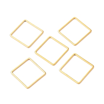 201 Stainless Steel Linking Rings, Square, Golden, 15.5x15.5x1mm