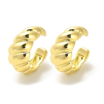 Brass Cuff Earrings, Long-Lasting Plated, Lead Free & Cadmium Free, Real 18K Gold Plated, 13.5x12.8x7mm