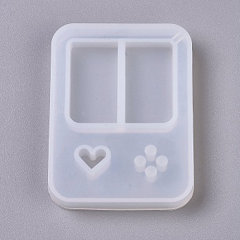 Shaker Mold, DIY Quicksand Jewelry Silicone Molds, Resin Casting Molds, For UV Resin, Epoxy Resin Jewelry Making, Game Console, White, 61.5x46.5x8.5mm