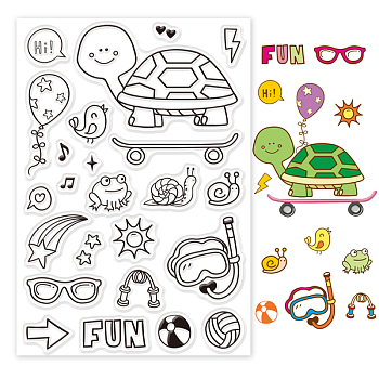 PVC Plastic Stamps, for DIY Scrapbooking, Photo Album Decorative, Cards Making, Stamp Sheets, Tortoise Pattern, 16x11x0.3cm