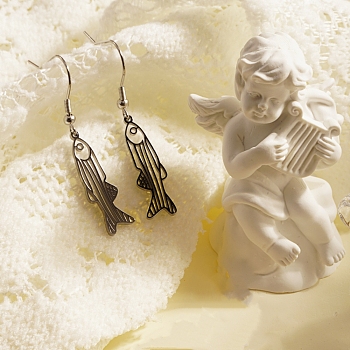 Stainless Steel Fish Dangle Earrings for Women