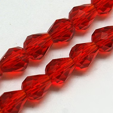 12mm Red Drop Glass Beads