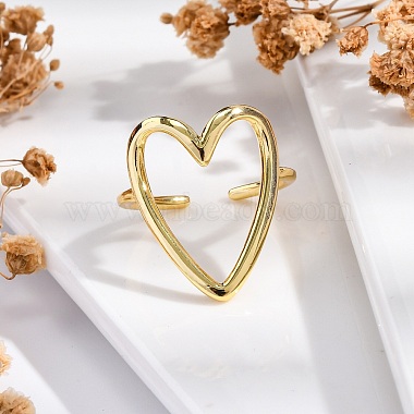 Rack Plating Brass Cuff Finger Rings for Women(RJEW-M028-04G)-4