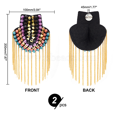 Elite 2Pcs Fashionable Tassel Epaulettes(AJEW-PH0003-82)-4