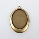 Supports Vintage Pendentif en alliage cabochon de style tibétain(TIBEP-M018-76AB-NF)-1