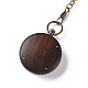 Ebony Wood Pocket Watch with Brass Curb Chain and Clips(WACH-D017-A11-01AB-01)-3