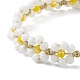 Bracelet en perles de verre tressées fleur(BJEW-TA00169)-4