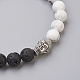 Perles de pierre de lave naturelle et perles de howlite naturelles bracelets extensibles(BJEW-JB03851-02)-2