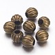 6MM Antique Bronze Plated Round Iron Corrugated Spacer Beads(X-E185Y-NFAB)-1