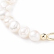 Bracelet en perles de perles naturelles avec chaînes de trombones en laiton pour femme(BJEW-JB07920-01)-4