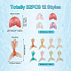 32pcs 12 styles pendentifs en acrylique et résine transparents en forme de queue de poisson(TACR-TA0001-16)-5