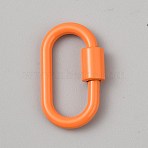 Baking Paint Alloy Screw Locking Carabiners, Carabiner Enamel Oval Clasp, Oval, Dark Orange, 36.5x22x8mm, Inner Diameter: 28.5x12mm(FIND-WH0366-078D)
