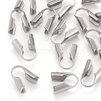 Tarnish Resistant Stainless Steel Bead Tips, Stainless Steel Color, 9.5x5mm(STAS-R062-4mm)