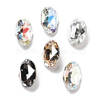 K9 Glass Rhinestone Cabochons, Pointed Back & Back Plated, Oval, Mixed Color, 14x10x6mm(GLAA-H034-06E)