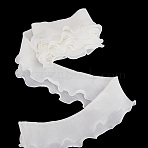 3 Yards Polyester Double-Layer Pleated Ribbon, Ruffled Lace Ribbon for Garment Accessories, White, 3-3/8 inch(85mm)(OCOR-WH0090-044B)