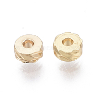 Brass Beads, Nickel Free, Flat Round, Real 18K Gold Plated, 4x2mm, Hole: 1.2mm(KK-N231-65-NF)