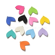 Rubberized Style Acrylic Pendants, Fish Tail, Mixed Color, 23.89x26x2.9mm, Hole: 1.8mm(OACR-E016-10)